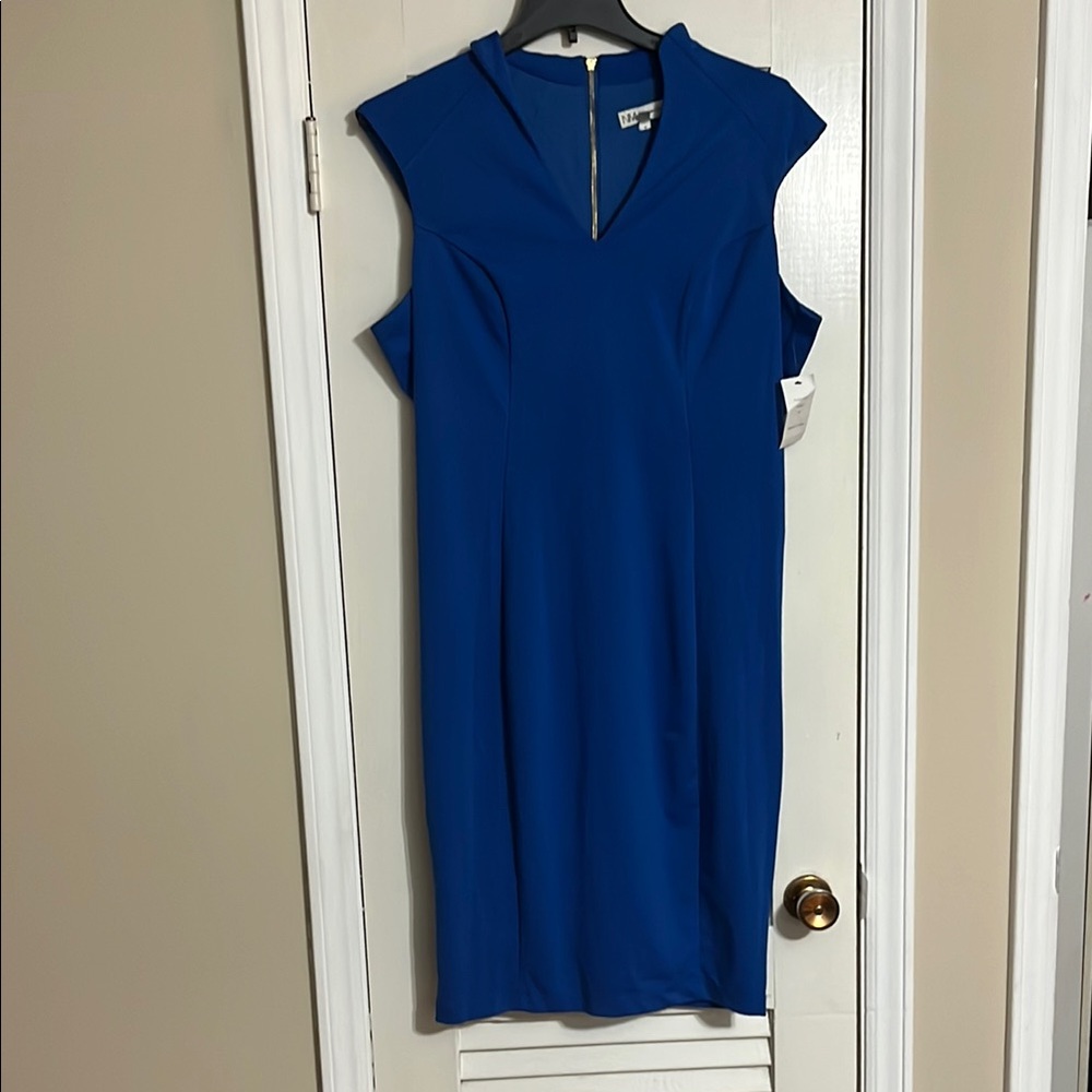 Elegant Blue Sleeveless Dress